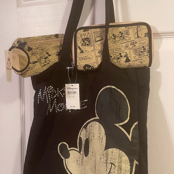 Mickey Mouse tote bag with matching round zipper bag and wallet - Picture 2 of 3